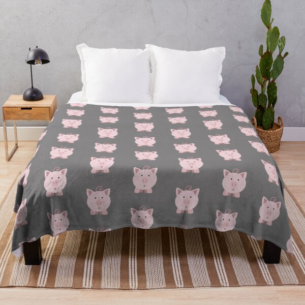 Surprised pig Throw Blanket
