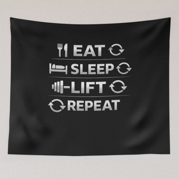 Item preview, Eat Sleep Lift Repeat – Gym Motivation Typography designed and sold by wanado.