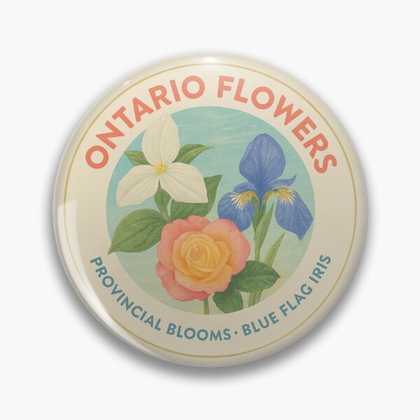 Item preview, Ontario Flowers – Coral Badge Sticker designed and sold by SachaMuru.