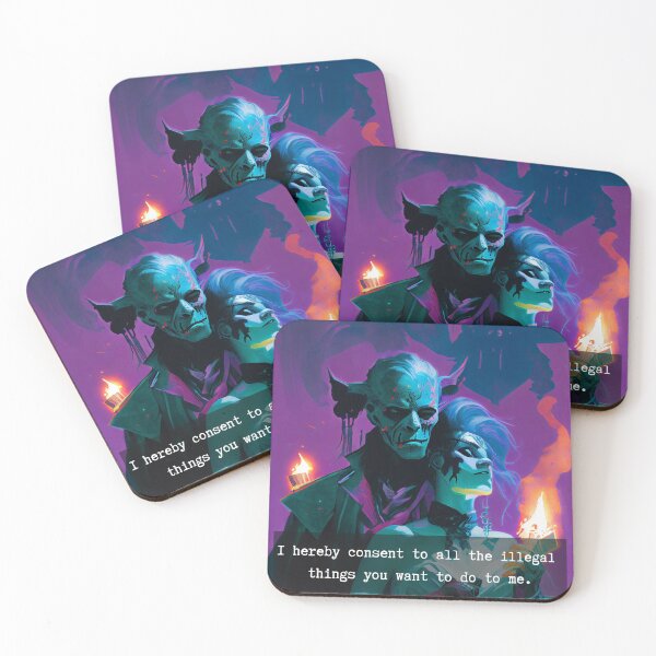 Item preview, Dark Monster Romance Gothic Couple Art designed and sold by The Secret Cabal of Despair.