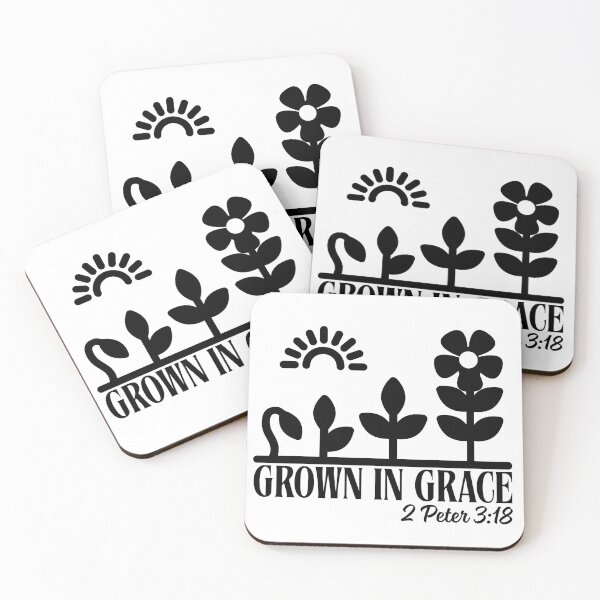 Item preview, Grow in Grace – 2 Peter 3:18 - Black Typography Design designed and sold by MoriaStore.