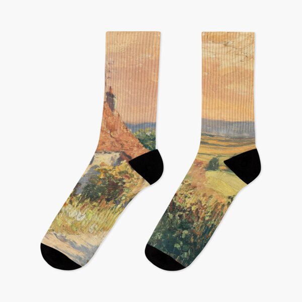 Item preview, French Village Pathway Painting – Warm Rural Landscape Art designed and sold by CARRAANN.