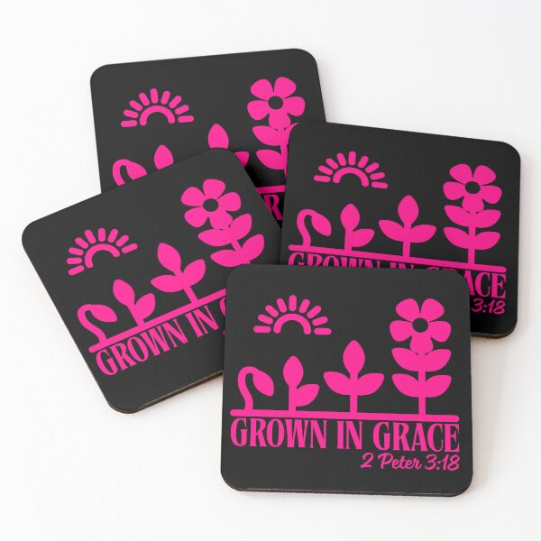 Item preview, Grow in Grace – 2 Peter 3:18 - Pink Typography Design designed and sold by MoriaStore.