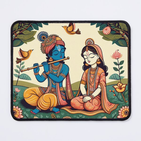 Item preview, Krishna and Radha in a garden manga animation style designed and sold by ZOXOFO.