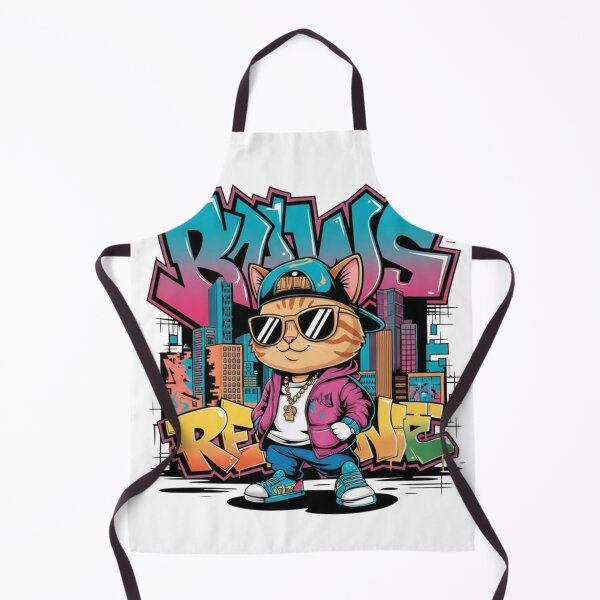 Item preview, Cool Graffiti Cat Streetwear – Urban Hip Hop Tabby in Hoodie & Sunglasses designed and sold by WelLarsDigitals.