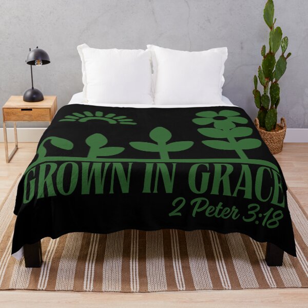 Item preview, Grow in Grace – 2 Peter 3:18 - Green Typography Design designed and sold by MoriaStore.