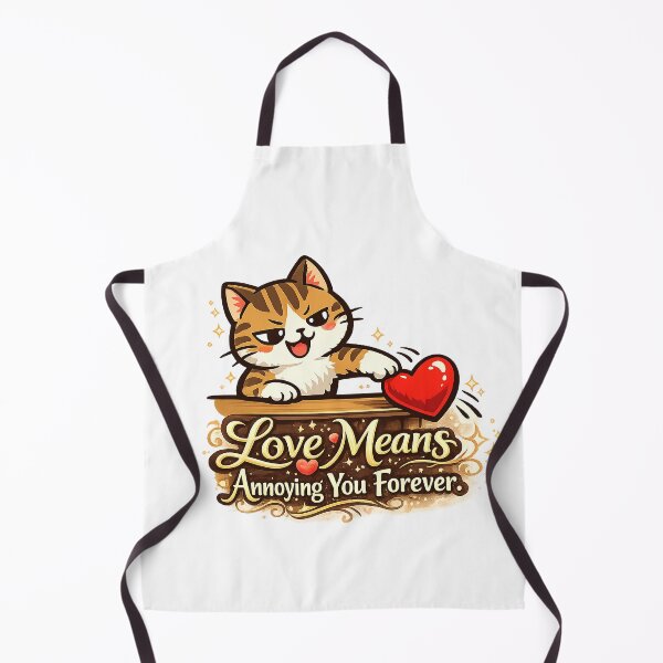 Item preview, Love Means Annoying You Forever – Cute Cat Heart Illustration designed and sold by StrayaDesign.