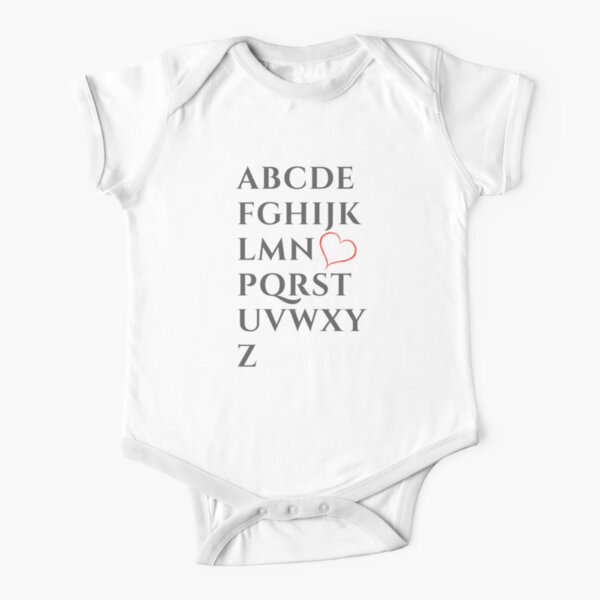 ABC's - English Alphabet Short Sleeve Baby One-Piece