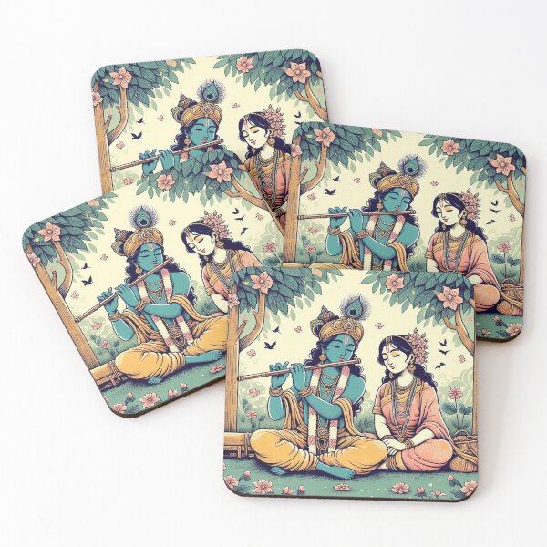 Item preview, Krishna and Radha in garden designed and sold by ZOXOFO.
