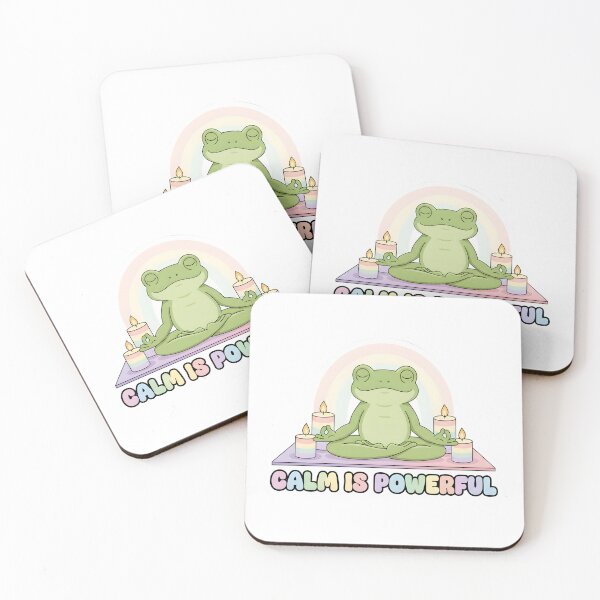 Item preview, Calm Is Powerful Frog – Cute Mindfulness Quote, Relax Zen Frog, Self Care Mental Health Sticker designed and sold by Pride_Prints.