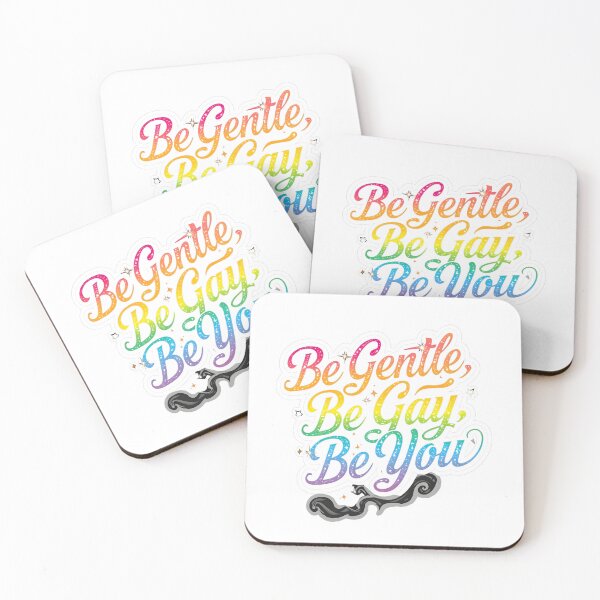 Item preview, Be Gentle Be Gay Be You Rainbow Quote | LGBTQ Pride Sticker & Apparel | Self Love Queer Affirmation Art designed and sold by Pride_Prints.