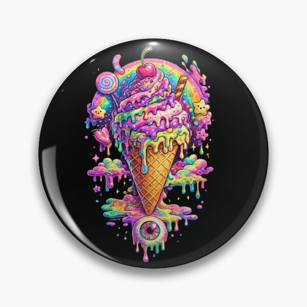Item preview, Psychedelic Melting Ice Cream Dream – Trippy Rainbow Dessert Art designed and sold by MeghannsMinimalMeals.