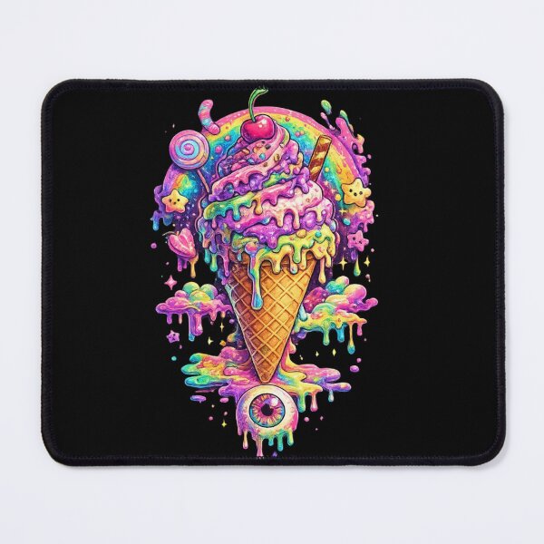 Item preview, Psychedelic Melting Ice Cream Dream – Trippy Rainbow Dessert Art designed and sold by MeghannsMinimalMeals.