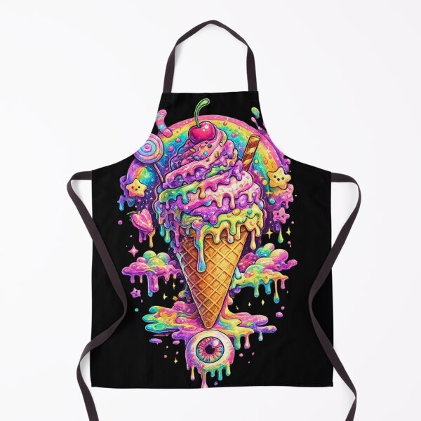 Item preview, Psychedelic Melting Ice Cream Dream – Trippy Rainbow Dessert Art designed and sold by MeghannsMinimalMeals.