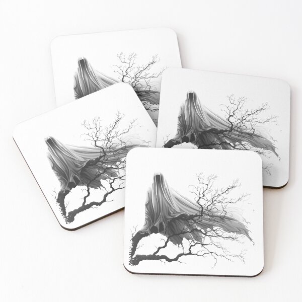Item preview, Ghostly Wraith and Barren Tree | Gothic Minimalist Horror Art designed and sold by inkoutninja.