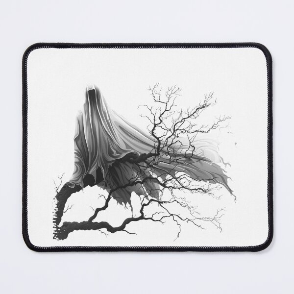 Item preview, Ghostly Wraith and Barren Tree | Gothic Minimalist Horror Art designed and sold by inkoutninja.