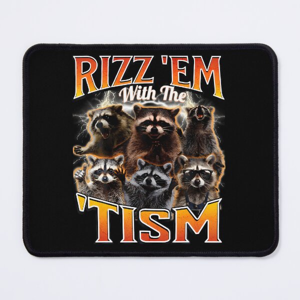 Item preview, Autism Funny Rizz Em With The Tism Meme Autistic Racoon T-Shirt designed and sold by VillociShop.