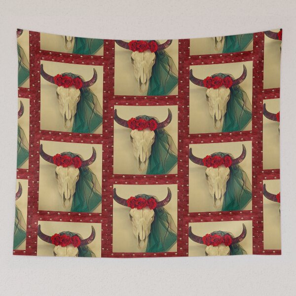 Item preview, Skull and Roses with Textile  designed and sold by oh-bi-me.