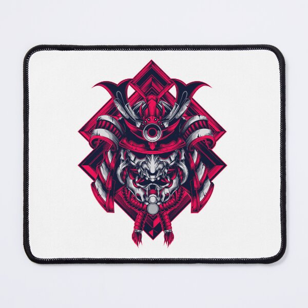 Item preview, Red Samurai Oni Mask – Geometric Warrior Art designed and sold by designRshop999.