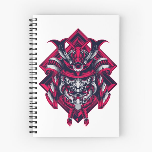 Item preview, Red Samurai Oni Mask – Geometric Warrior Art designed and sold by designRshop999.