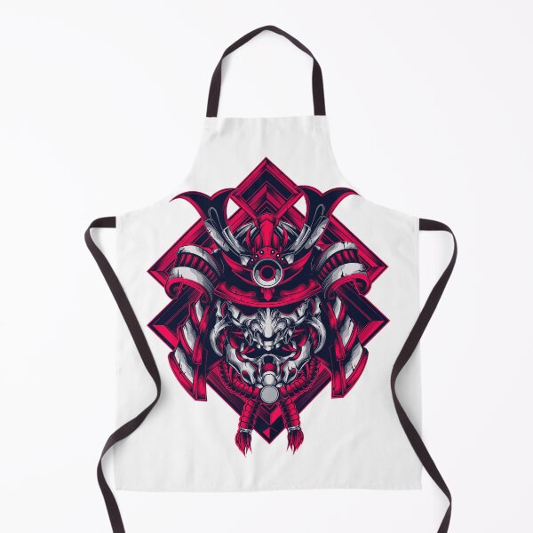 Item preview, Red Samurai Oni Mask – Geometric Warrior Art designed and sold by designRshop999.