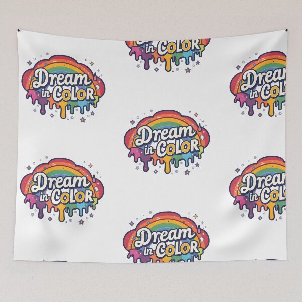 Item preview, Dream in Color Sticker | Rainbow Positive Quote Sticker | Colorful Aesthetic Vinyl Decal | Self Love Creative Art designed and sold by Pride_Prints.