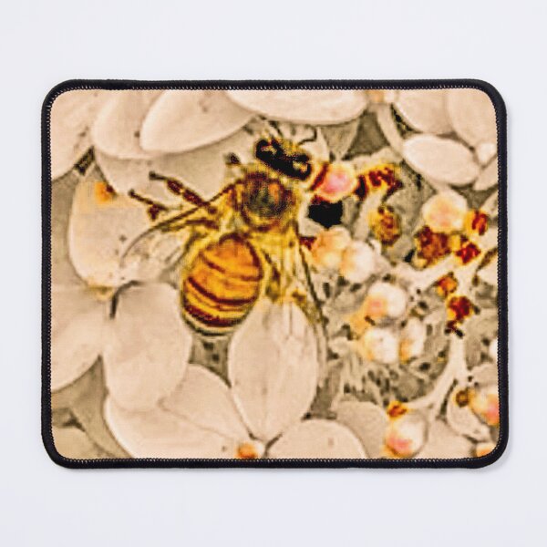 Item preview, Honeybee Pollinator on White Flowers – Bee Nature Photography designed and sold by aadventures.