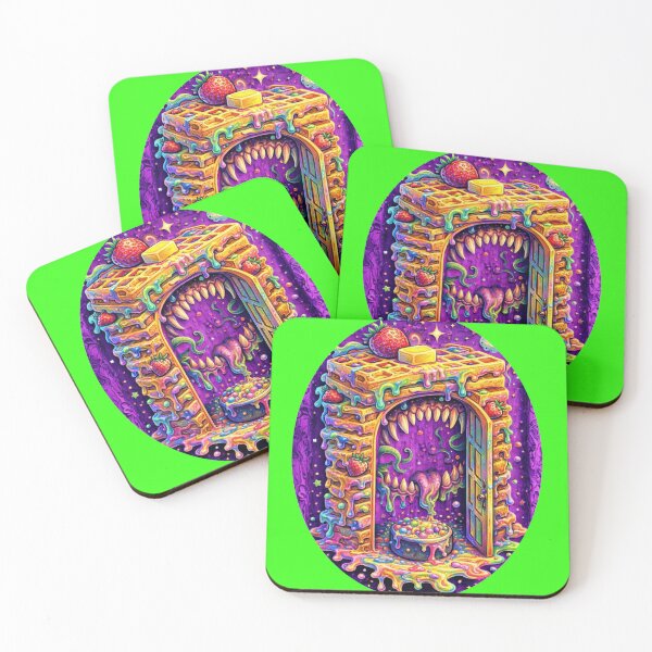Item preview, Psychedelic Waffle Portal – Surreal Trippy Breakfast Dimension Art designed and sold by MeghannsMinimalMeals.