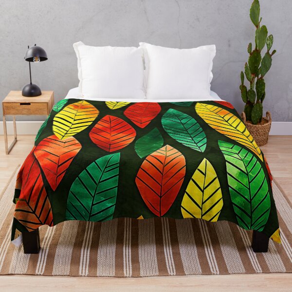 Item preview, Kwanzaa African-American Red, Green, Yellow Leaves Pattern designed and sold by DEC02.