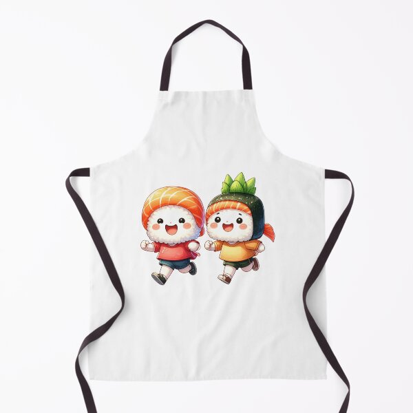 Item preview, Cute cartoon illustration of two sushi characters running together 3 designed and sold by mcraft studio.