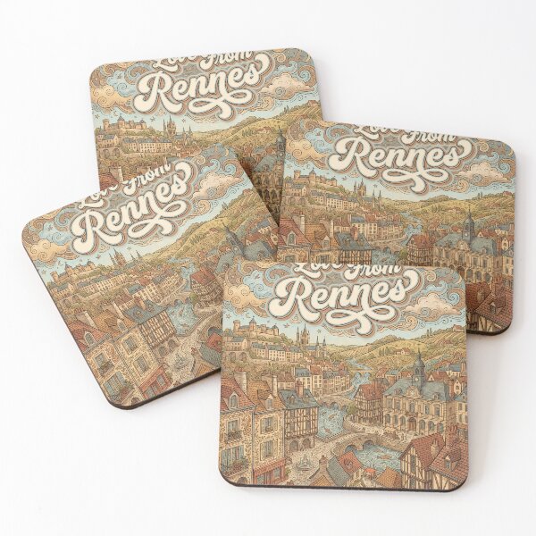 Item preview, Love From Rennes City of France Vintage Art designed and sold by Witty Shirts.