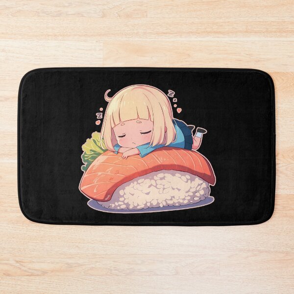 Item preview, Shiemi Moriyama Sleeping On Sushi Roll Kawaii Chibi Blue Exorcist Anime designed and sold by CarlosBender.