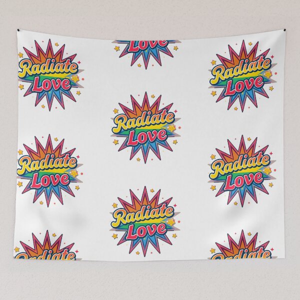 Item preview, Radiate Love Retro Design – Positive Vibes Sticker & Gift – Colorful Feel Good Art for Self Love, Joy & Everyday Positivity designed and sold by Pride_Prints.