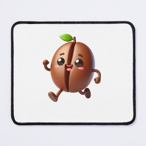 Item preview, Cute Coffee Bean Cartoon Character Exercising | Kawaii Coffee Mascot Art designed and sold by mcraft studio.