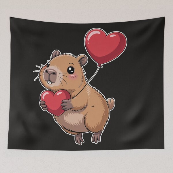 Item preview, Capybara Heart Valentine Love Happy Valentine's Day designed and sold by Clairenity Studio.