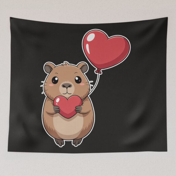 Item preview, Capybara Heart Valentine Love Happy Valentine's Day designed and sold by Clairenity Studio.