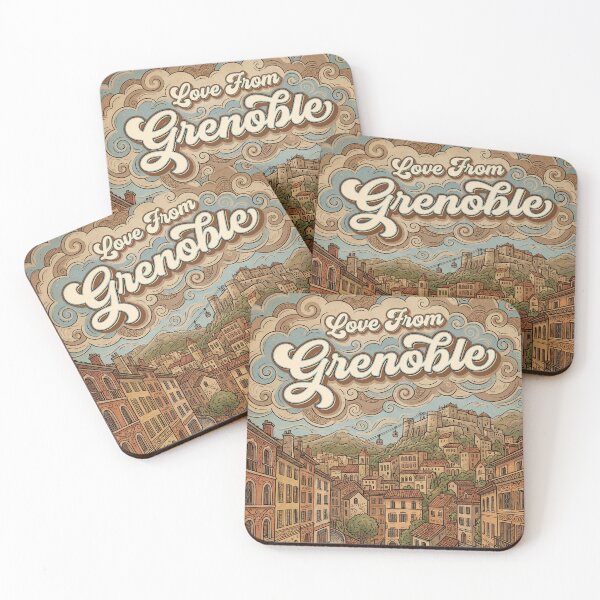 Item preview, Love From Grenoble City of France Vintage Art designed and sold by Witty Shirts.