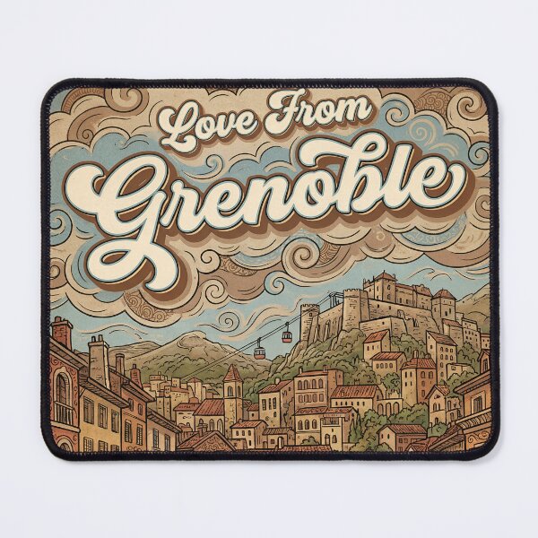 Item preview, Love From Grenoble City of France Vintage Art designed and sold by Witty Shirts.