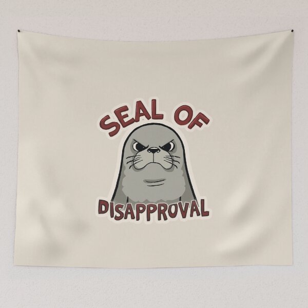 Item preview, Seal of disapproval sticker with angry cartoon designed and sold by Rue Market.