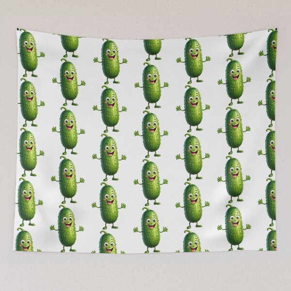 Item preview, Smiling Cucumber Cartoon Character with Open Arms designed and sold by mcraft studio.