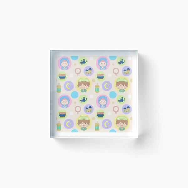 Item preview, Seamless Background Ramadan Pattern with Cute Muslim Kids Mosque Lantern and Iftar designed and sold by nuchz.
