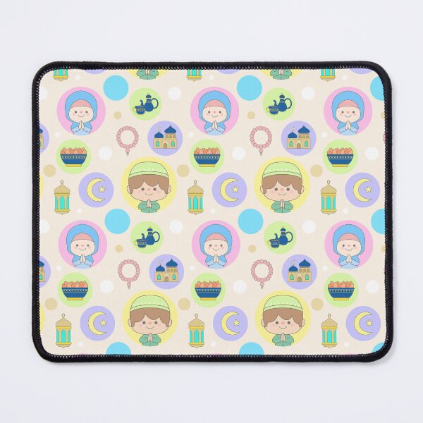 Item preview, Seamless Background Ramadan Pattern with Cute Muslim Kids Mosque Lantern and Iftar designed and sold by nuchz.