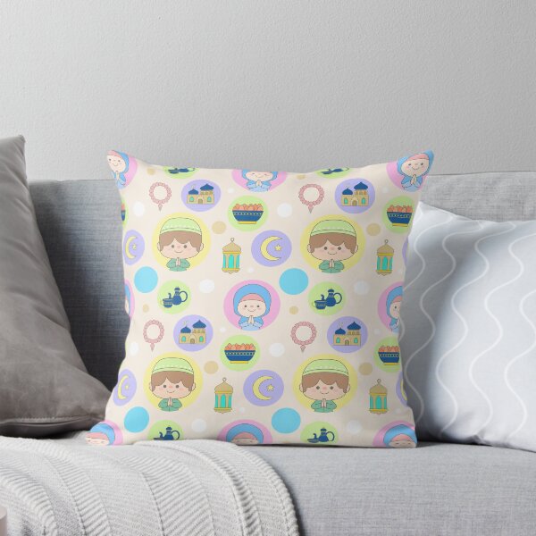 Item preview, Seamless Background Ramadan Pattern with Cute Muslim Kids Mosque Lantern and Iftar designed and sold by nuchz.