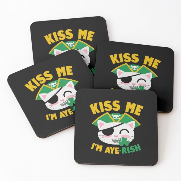 Item preview, Kiss Me I'm Aye-Rish - Pirate Kitty designed and sold by PowerSSales.