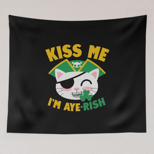 Item preview, Kiss Me I'm Aye-Rish - Pirate Kitty designed and sold by PowerSSales.