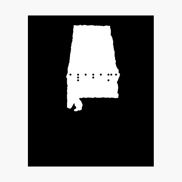 Item preview, ALABAMA State Shape Braille Shirt designed and sold by brizodesign.