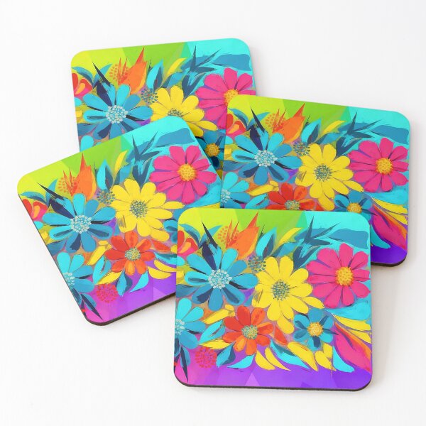 Item preview, Chromatic Neon Abstract Flowers designed and sold by KiwiArtistDK.