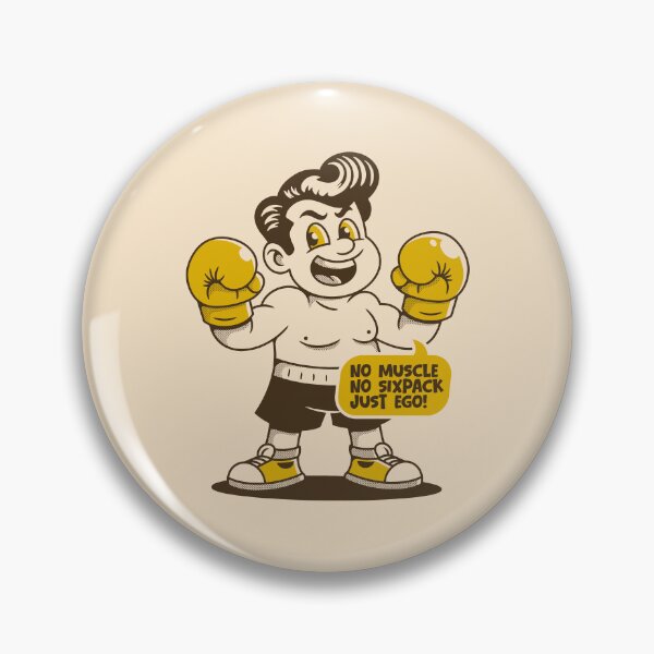Item preview, No Muscle No Sixpack Just Ego – Funny Boxing Cartoon Illustration designed and sold by adipra.