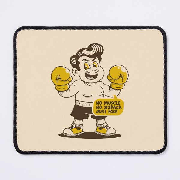 Item preview, No Muscle No Sixpack Just Ego – Funny Boxing Cartoon Illustration designed and sold by adipra.