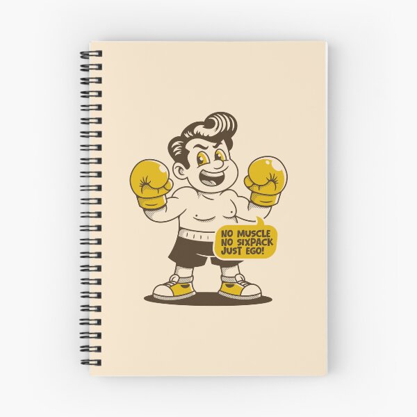 Item preview, No Muscle No Sixpack Just Ego – Funny Boxing Cartoon Illustration designed and sold by adipra.